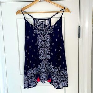 Elegant Navy Paisley Camisole